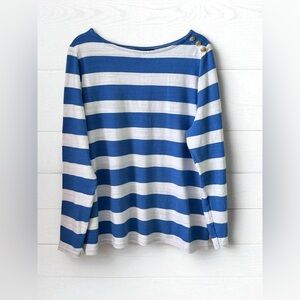 Lane Bryant Blue and White Striped Knit Top